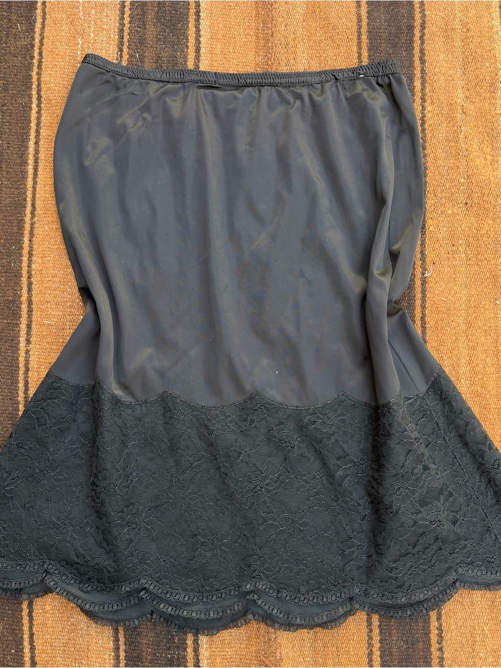 Black Lace-Trim Half Slip